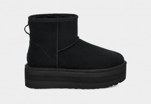 Buty na Platformie Damskie Ugg Klasyczne Mini Czarne | LRZ-317249