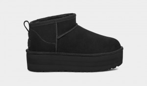 Buty na Platformie Damskie Ugg Klasyczne Ultra Mini Czarne | YAO-867091