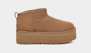 Buty na Platformie Damskie Ugg Klasyczne Ultra Mini Brązowe | BMU-624105