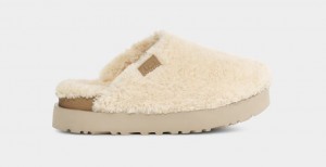 Kapcie Damskie Ugg Fuzz Sugar Beżowe | KRM-937206