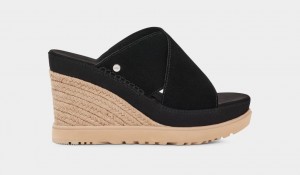 Klapki Damskie Ugg Abbot Czarne | YCB-321954