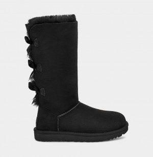 Kozaki Damskie Ugg Bailey Bow Wysokie II Czarne | KBR-583147