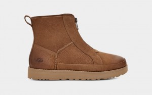 Kozaki Damskie Ugg Deconstructed Front Zip Brązowe | DZL-190673