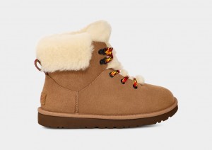 Kozaki Damskie Ugg Klasyczne Mini Alpine Koronkowe Brązowe | ICA-860794