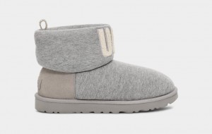 Kozaki Damskie Ugg Klasyczne Mini Fur Jersey Cozy Szare | QFU-706234