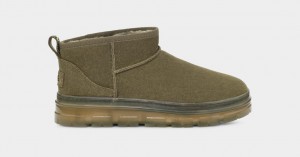 Kozaki Damskie Ugg Klasyczne Ultra Mini Clear Oliwkowe | VIU-217038