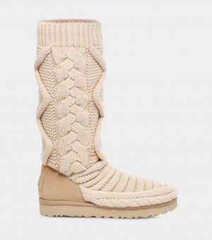 Kozaki Damskie Ugg Klasyczne Wysokie Chunky Knit Beżowe | VPG-958203