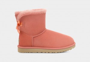 Kozaki Damskie Ugg Mini Bailey Bow II Koralowe | ZTA-463210