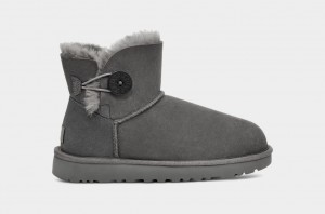 Kozaki Damskie Ugg Mini Bailey Button II Szare | UJL-384670