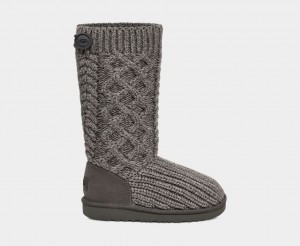 Kozaki Dziecięce Ugg Klasyczne Cardi Cabled Knit Szare | HMC-814597