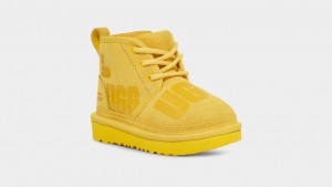 Kozaki Dziecięce Ugg Neumel II Scatter Grafiką Żółte | WES-842695