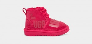 Kozaki Dziecięce Ugg Neumel II Scatter Grafiką Czerwone | ELH-012563