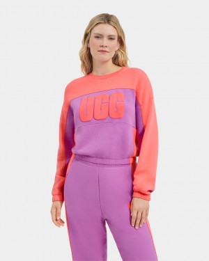 Najfatalniejszy Damskie Ugg Aryia Cropped Pullover Blocked Koralowe | UWY-903578