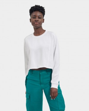 Najfatalniejszy Damskie Ugg Delylah Long Sleeve Crop Białe | TEQ-172389