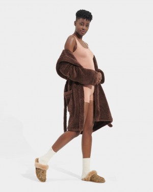 Odzież Na Noc Damskie Ugg Aarti Plush Robe Czekolada | UEV-068591