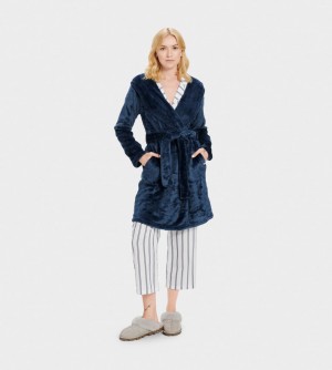 Odzież Na Noc Damskie Ugg Miranda Fleece Robe Indygo | SQP-362914