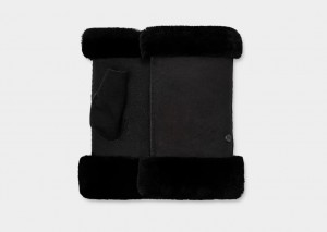 Rękawiczki Damskie Ugg Sheepskin Fingerless Czarne | YJE-864537