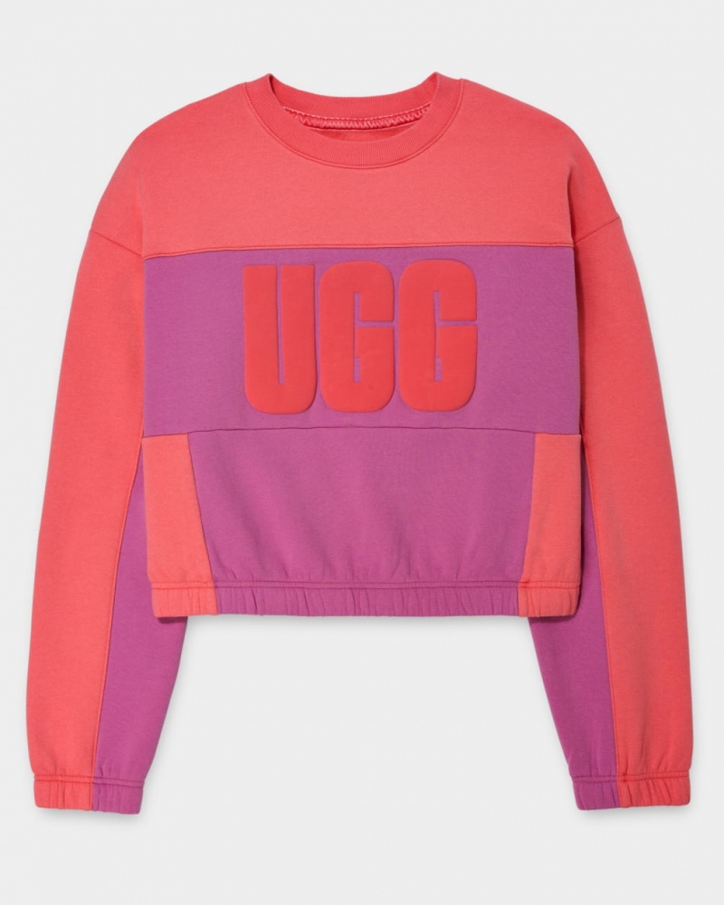 Bluzy Damskie Ugg Aryia Cropped Pullover Blocked Koralowe | TCF-581673