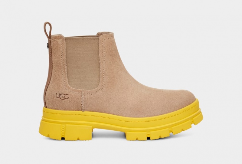 Buty Chelsea Damskie Ugg Ashton Zamszowe Brązowe | VNM-905827