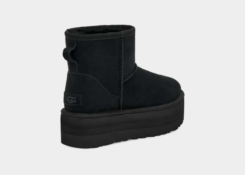 Buty na Platformie Damskie Ugg Klasyczne Mini Czarne | LRZ-317249