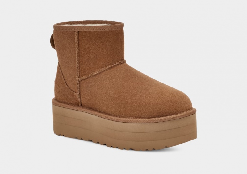 Buty na Platformie Damskie Ugg Klasyczne Mini Brązowe | HYM-570816