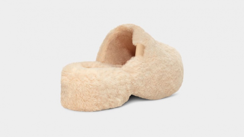 Chodaki Damskie Ugg Fuzz Sugar Beżowe | AOJ-756920