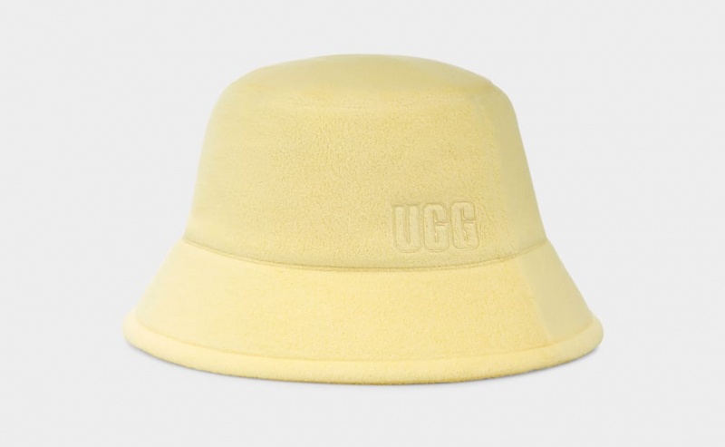 Czapki Damskie Ugg Terry Bucket Żółte | DXE-601539