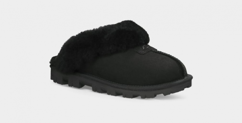 Kapcie Damskie Ugg Coquette Czarne | NIG-067928