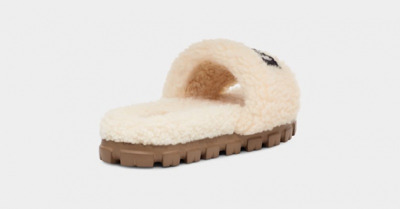 Kapcie Damskie Ugg Cozetta Curly Grafiką Beżowe | LCM-358740