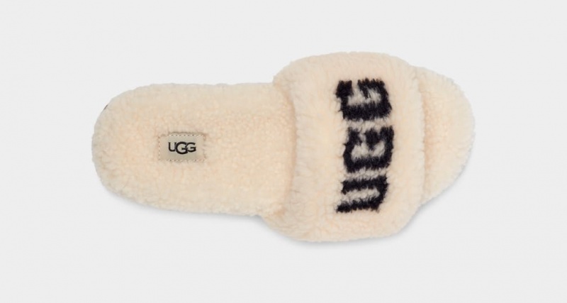 Kapcie Damskie Ugg Cozetta Curly Grafiką Beżowe | LCM-358740