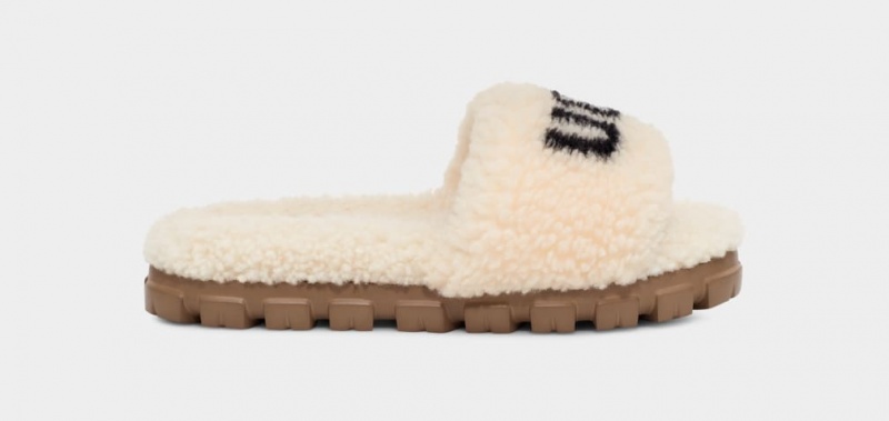 Kapcie Damskie Ugg Cozetta Curly Grafiką Beżowe | LCM-358740