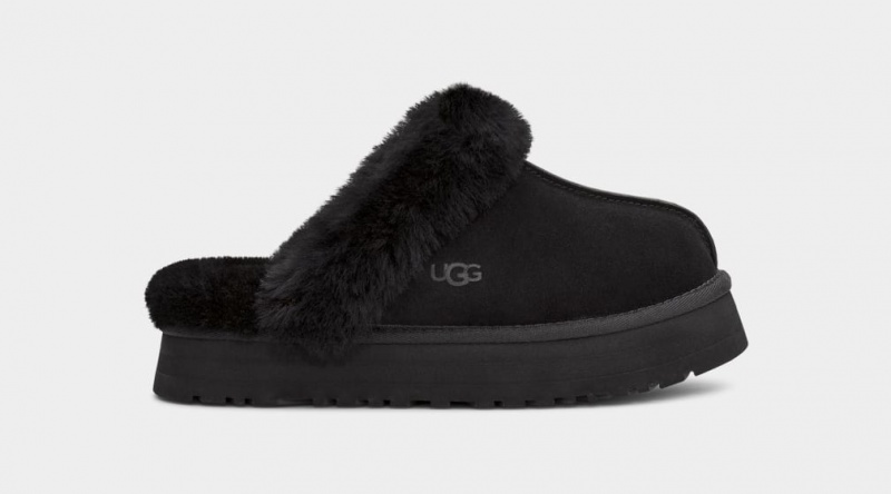 Kapcie Damskie Ugg Disquette Czarne | ZEQ-689723