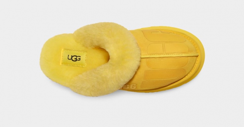 Kapcie Damskie Ugg Disquette Scatter Grafiką Żółte | EJT-170284