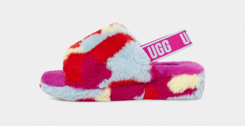 Kapcie Damskie Ugg Fluff Yeah Camopop Czerwone | WCR-312574