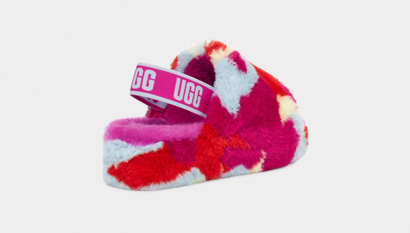 Kapcie Damskie Ugg Fluff Yeah Camopop Czerwone | WCR-312574