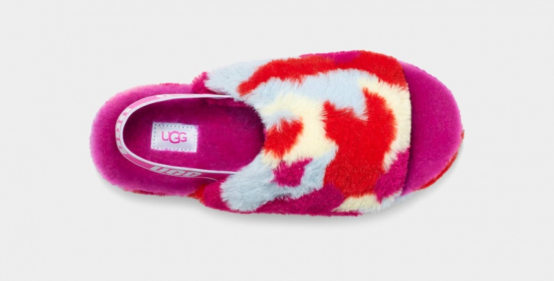 Kapcie Damskie Ugg Fluff Yeah Camopop Czerwone | WCR-312574