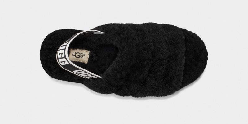 Kapcie Damskie Ugg Fluff Yeah Czarne | EYX-647982