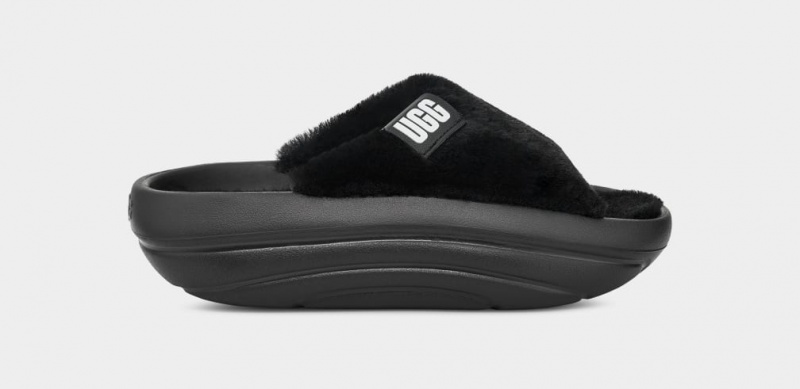 Kapcie Damskie Ugg FoamOplush Czarne | RNZ-150398