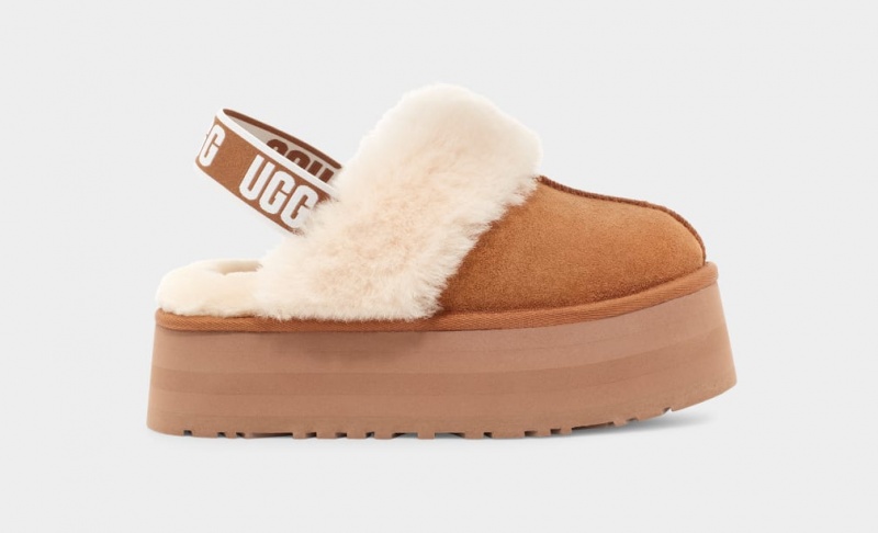 Kapcie Damskie Ugg Funkette Brązowe | YHW-392105