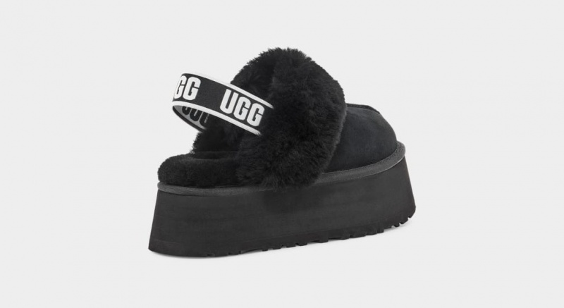 Kapcie Damskie Ugg Funkette Czarne | ZJS-975438