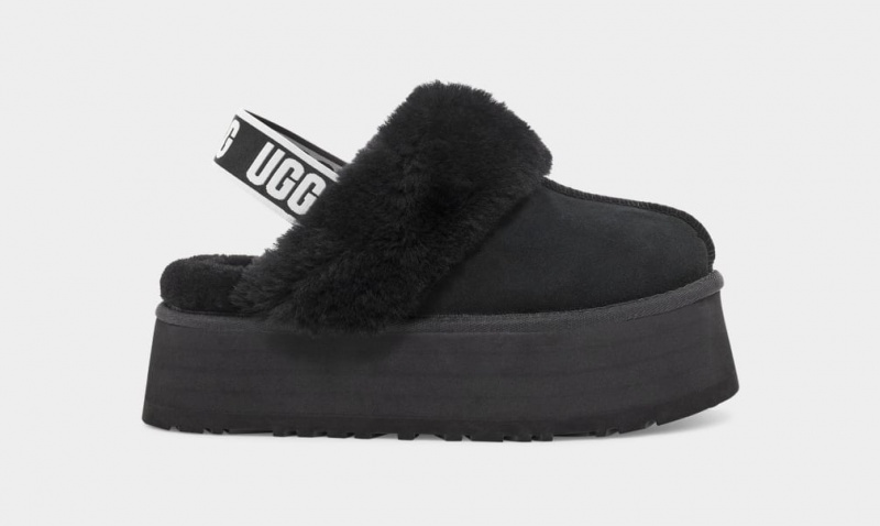 Kapcie Damskie Ugg Funkette Czarne | ZJS-975438