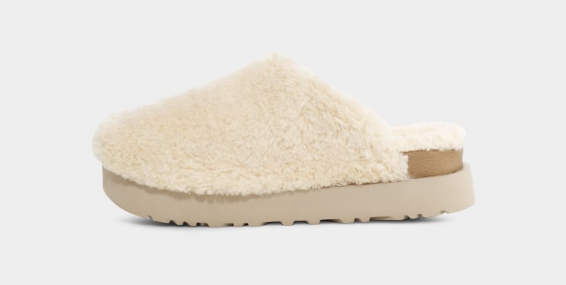 Kapcie Damskie Ugg Fuzz Sugar Beżowe | KRM-937206