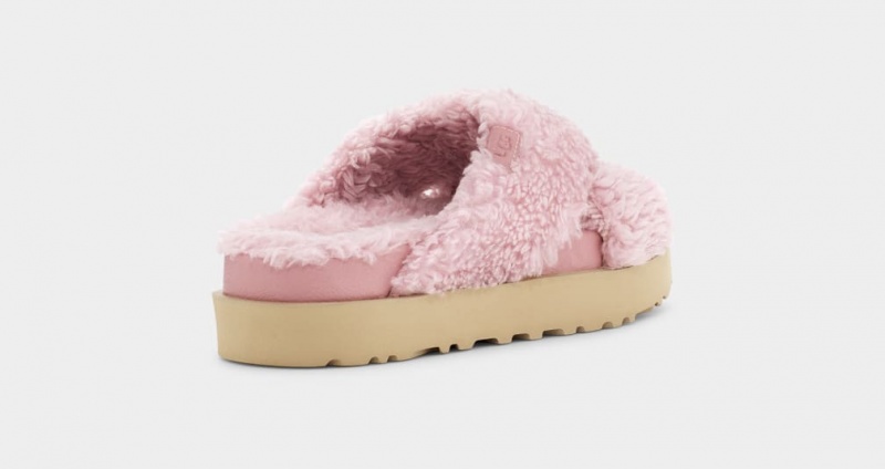 Kapcie Damskie Ugg Fuzz Sugar Cross Różowe | VTW-460719