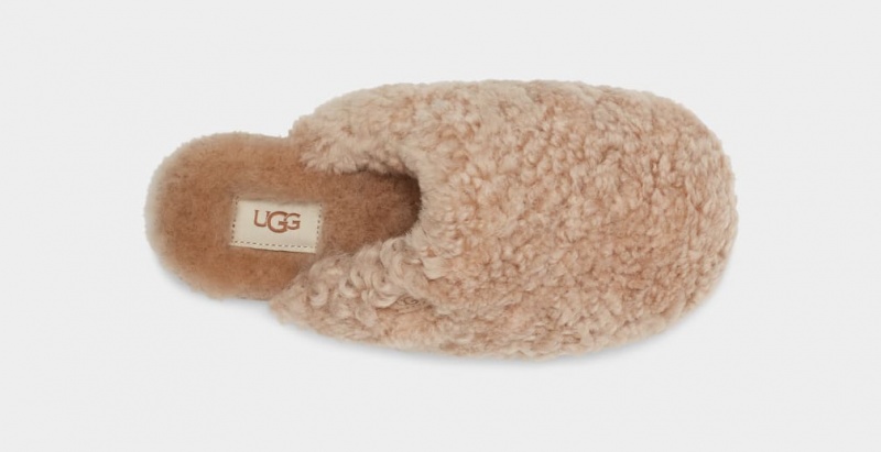 Kapcie Damskie Ugg Maxi Curly Brązowe | XTU-490721