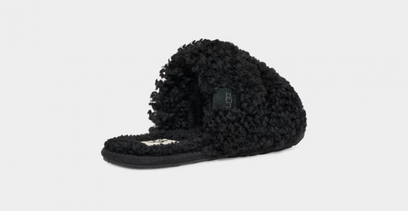 Kapcie Damskie Ugg Maxi Curly Scuffetta Czarne | RQI-134928