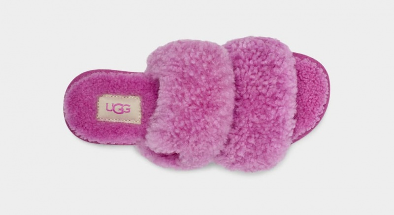 Kapcie Damskie Ugg Maxi Curly Scuffetta Fioletowe | JNI-570461