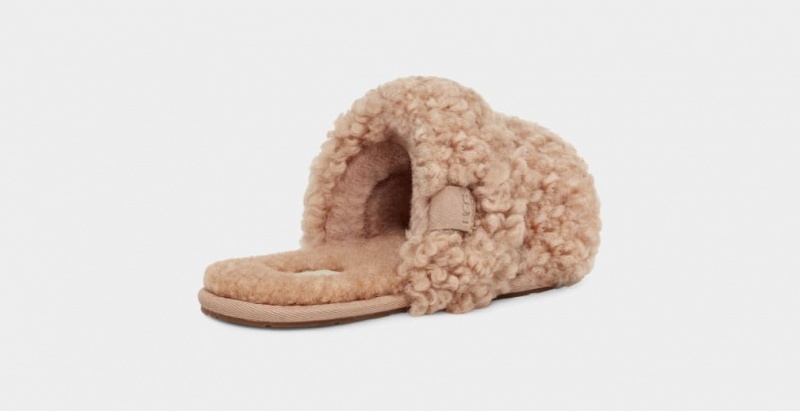 Kapcie Damskie Ugg Maxi Curly Scuffetta Brązowe | EZV-143207