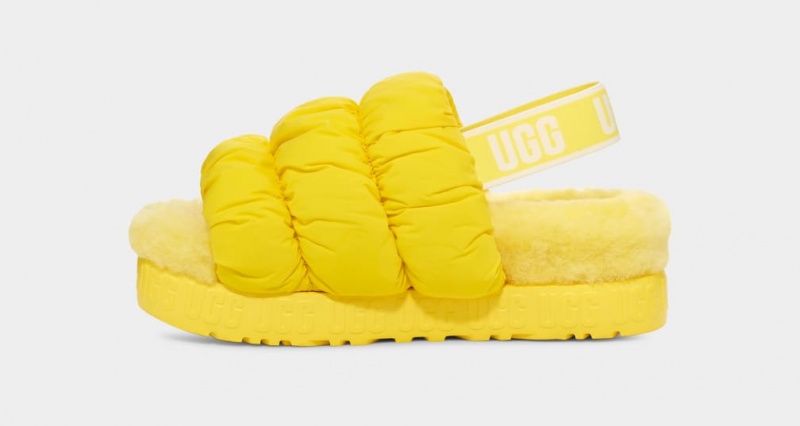 Kapcie Damskie Ugg Scrunchita Żółte | CQU-249071