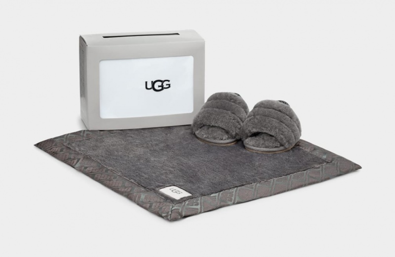 Kapcie Dziecięce Ugg Fluff Yeah And Lovey Szare | OBY-723056