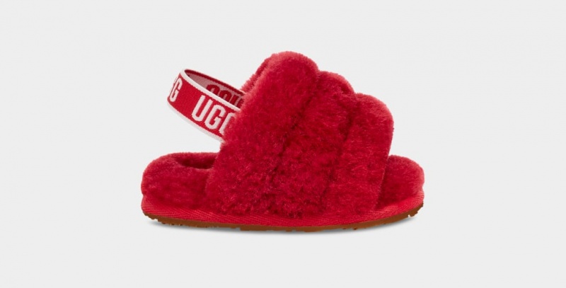 Kapcie Dziecięce Ugg Fluff Yeah And Lovey Czerwone | IBQ-926413